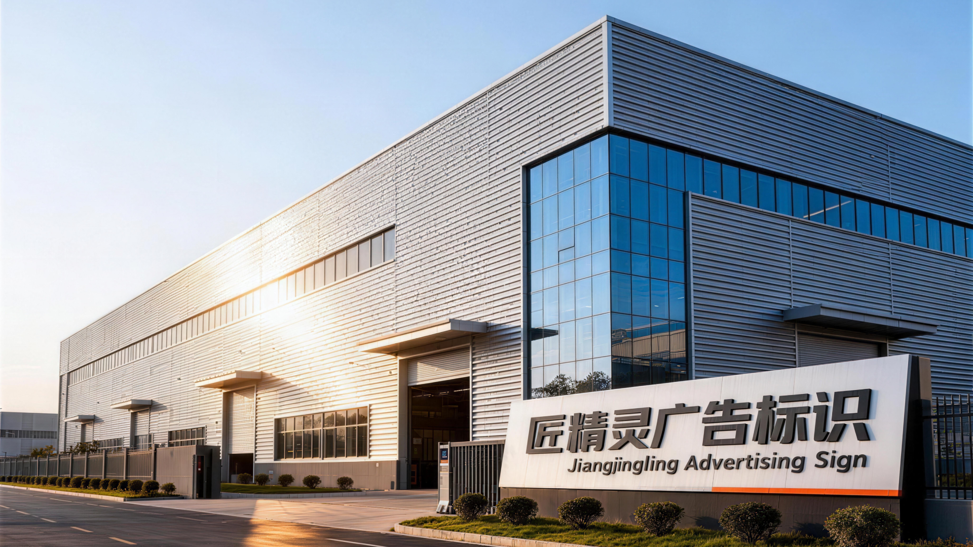 匠精灵广告标识工厂背景